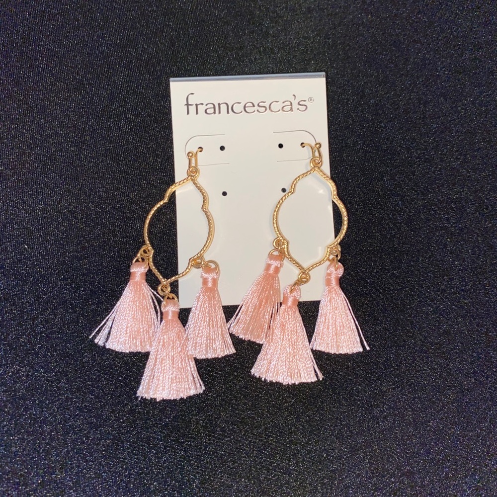 beautiful pink tassel earrings!
